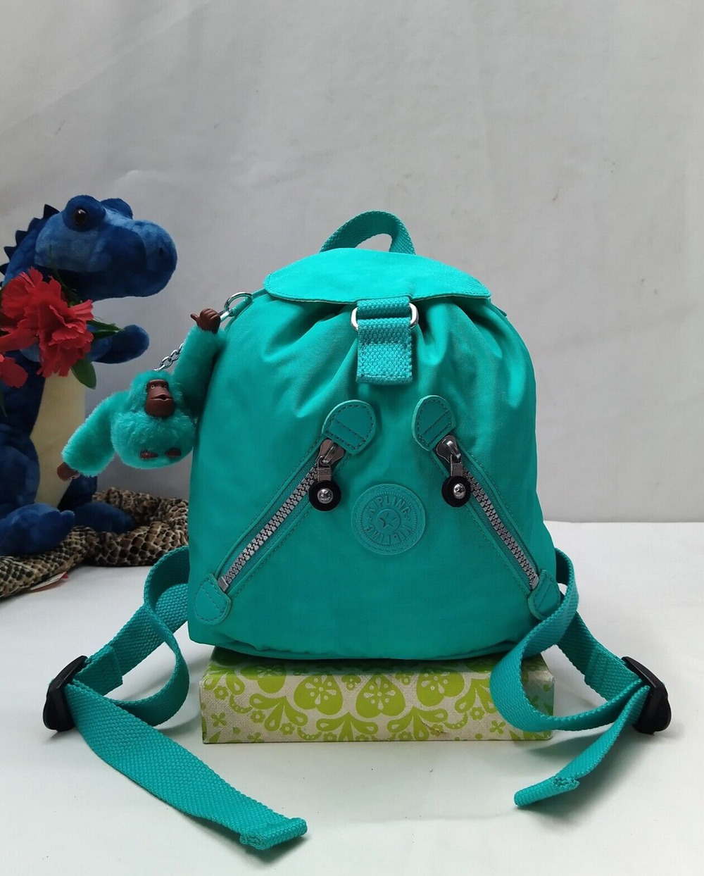 Kipling Fundamental X-Small Turquoise Nylon Zipper Backpack